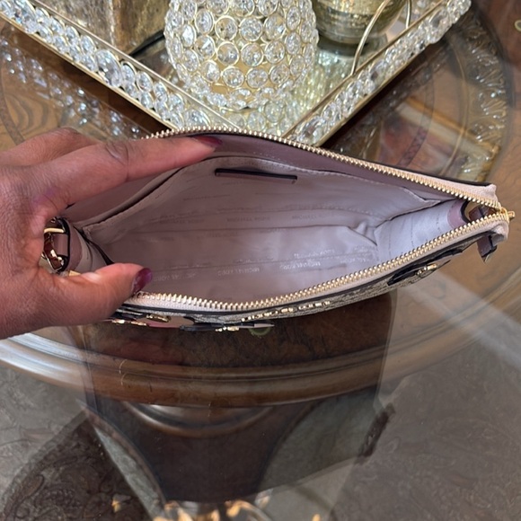 Michael Kors Beige and Pink Floral Wristlet - Picture 4 of 5